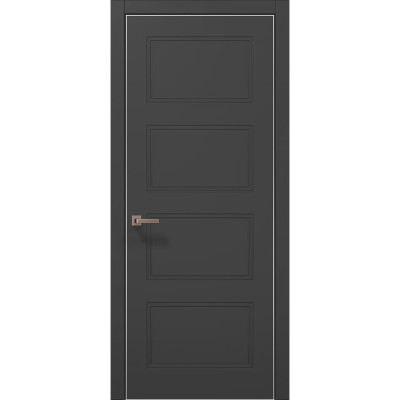 Межкомнатные двери Папа Карло STYLE ST-28 Темно серый супермат, кромка алюминий серый