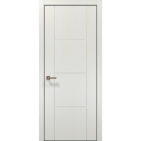 Межкомнатные двери Папа Карло STYLE ST-16 Ясень белый, кромка алюминий черный