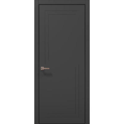 Межкомнатные двери Папа Карло STYLE ST-17 Темно серый супермат, кромка алюминий черный