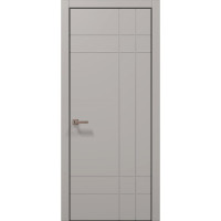 Межкомнатные двери Папа Карло STYLE ST-19 Светло серый супермат, кромка алюминий черный