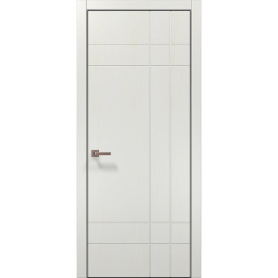 Межкомнатные двери Папа Карло STYLE ST-19 Ясень белый, кромка алюминий черный