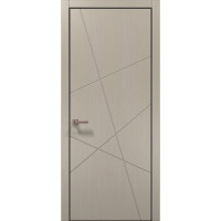 Межкомнатные двери Папа Карло STYLE ST-20 Дуб кремовый, кромка алюминий черный