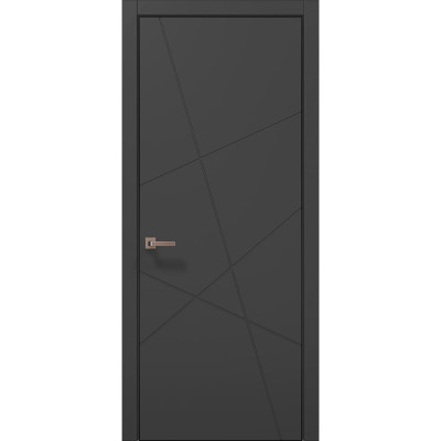 Межкомнатные двери Папа Карло STYLE ST-20 Темно серый супермат, кромка алюминий черный