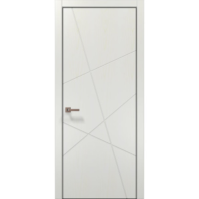 Межкомнатные двери Папа Карло STYLE ST-20 Ясень белый, кромка алюминий черный