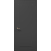 Межкомнатные двери Папа Карло STYLE ST-21 Темно серый супермат, кромка алюминий черный