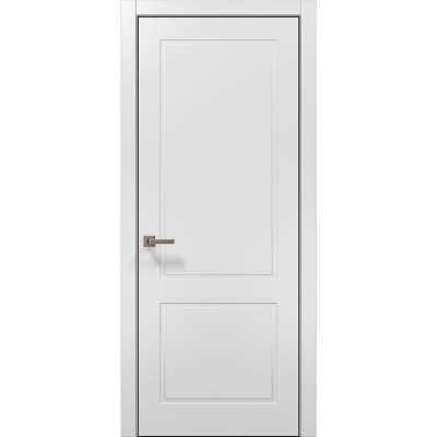 Межкомнатные двери Папа Карло STYLE ST-22 Белый матовый, кромка алюминий черный