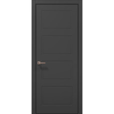 Межкомнатные двери Папа Карло STYLE ST-24 Темно серый супермат, кромка алюминий черный