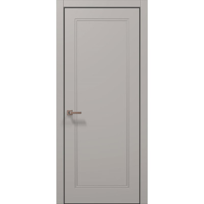 Межкомнатные двери Папа Карло STYLE ST-25 Светло серый супермат, кромка алюминий черный