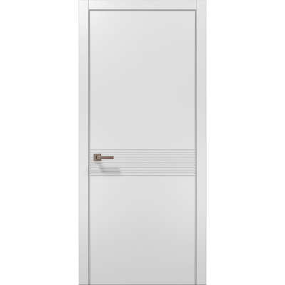 Межкомнатные двери Папа Карло STYLE ST-33 Белый матовый, кромка алюминий серый