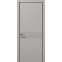 Межкомнатные двери Папа Карло STYLE ST-33 Светло серый супермат, кромка алюминий черный