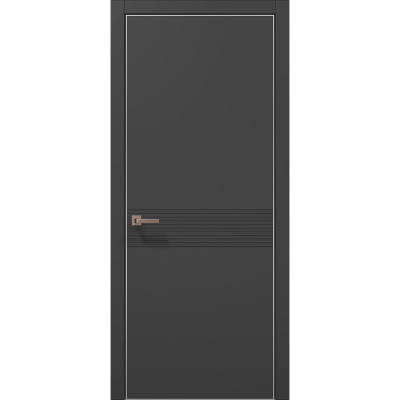 Межкомнатные двери Папа Карло STYLE ST-33 Темно серый супермат, кромка алюминий серый