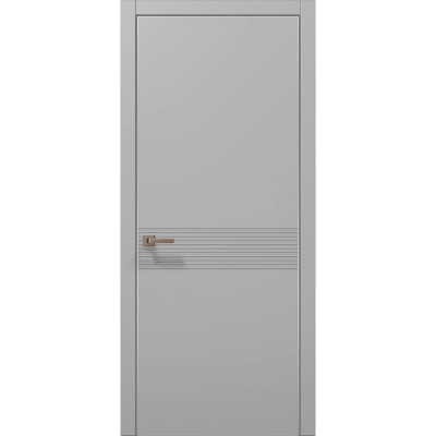 Межкомнатные двери Папа Карло STYLE ST-33 Серый матовый, кромка алюминий серый