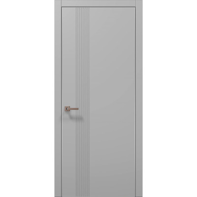 Межкомнатные двери Папа Карло STYLE ST-34 Серый матовый, кромка алюминий серый