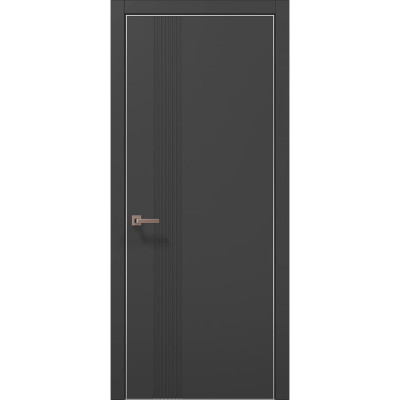 Межкомнатные двери Папа Карло STYLE ST-34 Темно серый супермат, кромка алюминий серый