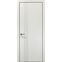 Межкомнатные двери Папа Карло STYLE ST-34 Ясень белый, кромка алюминий черный
