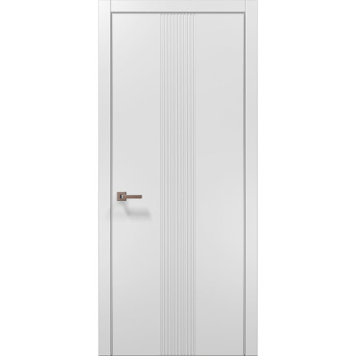 Межкомнатные двери Папа Карло STYLE ST-35 Белый матовый, кромка алюминий серый