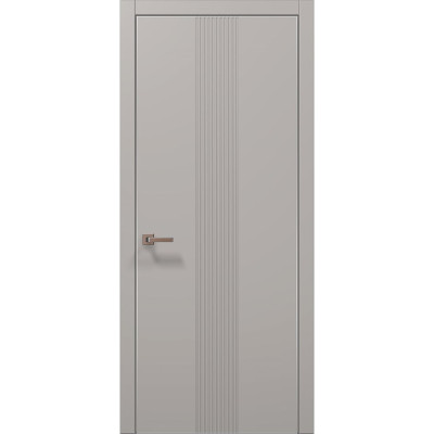 Межкомнатные двери Папа Карло STYLE ST-35 Светло серый супермат, кромка алюминий серый
