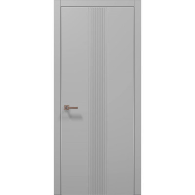 Межкомнатные двери Папа Карло STYLE ST-35 Серый матовый, кромка алюминий серый