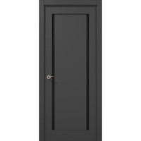 Межкомнатные двери Папа Карло MILLENIUM ML-62 Темно серый супермат стекло черное