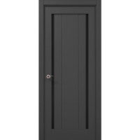 Межкомнатные двери Папа Карло MILLENIUM ML-622 Темно серый супермат стекло черное
