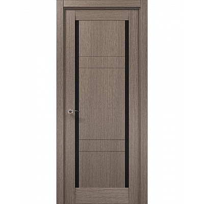 Межкомнатные двери Папа Карло MILLENIUM ML-626 Дуб серый стекло черное