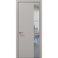 Межкомнатные двери Папа Карло PLATO PL-05 Светло серый супермат, кромка алюминий черный