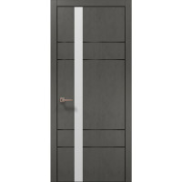 Міжкімнатні двері Папа Карло PLATO PL-10 Бетон сірий, кромка алюміній чорний