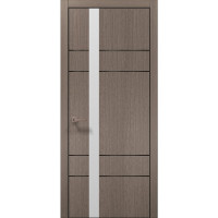 Міжкімнатні двері Папа Карло PLATO PL-10 Дуб сірий, кромка алюміній чорний