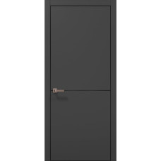 Міжкімнатні двері Папа Карло PLATO PL-21 Темно сірий супермат, кромка алюміній чорний