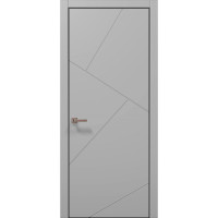 Межкомнатные двери Папа Карло STYLE ST-05 Серый матовый, кромка алюминий черный