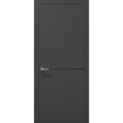Міжкімнатні двері Папа Карло PLATO PL-21 Темно сірий супермат, кромка АВСЧ