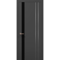 Межкомнатные двери Папа Карло PLATO PL-22 Темно серый супермат, кромка АВСЧ