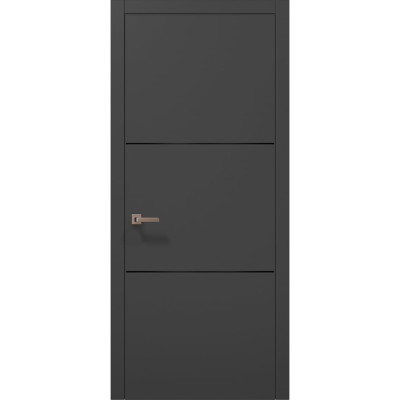 Міжкімнатні двері Папа Карло PLATO PL-23 Темно сірий супермат, кромка АВСЧ