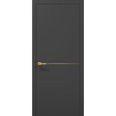Міжкімнатні двері Папа Карло PLATO PL-21 Темно сірий супермат (ral 7016), кромка АВСЗ