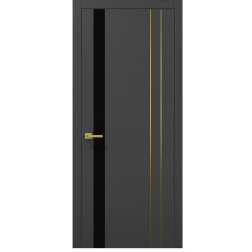 Міжкімнатні двері Папа Карло PLATO PL-22 Темно сірий супермат (ral 7016), кромка АВСЗ