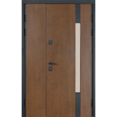 Вхідні двері на замовлення Булат Термо Хаус, модель 705. Полуторні - 1200 мм, з терморозривом та склопакетом