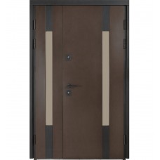 Вхідні двері на замовлення Булат Термо Хаус, модель 706. Полуторні - 1200 мм, та двома склопакетами